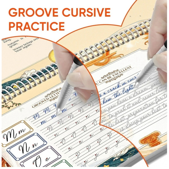 Cursive Grooved Handwriting Workbook Reusable Handwriting Workbook. - Picture 5 of 8